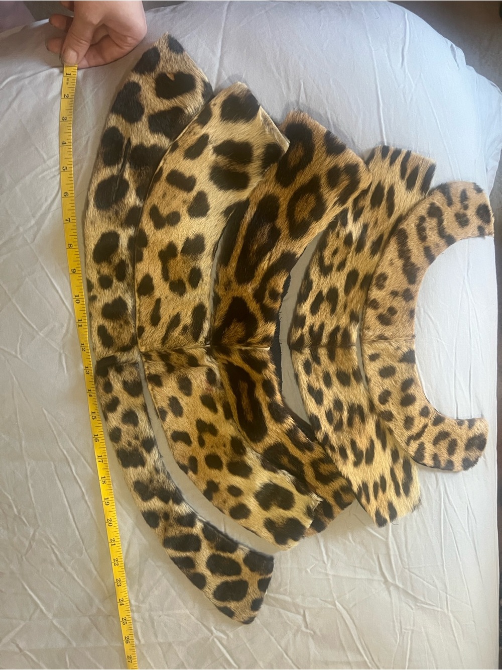 Vintage Leopard Print Genuine Fur Collar Collection - Natural Golden Brown Spots - Picture 4 of 16